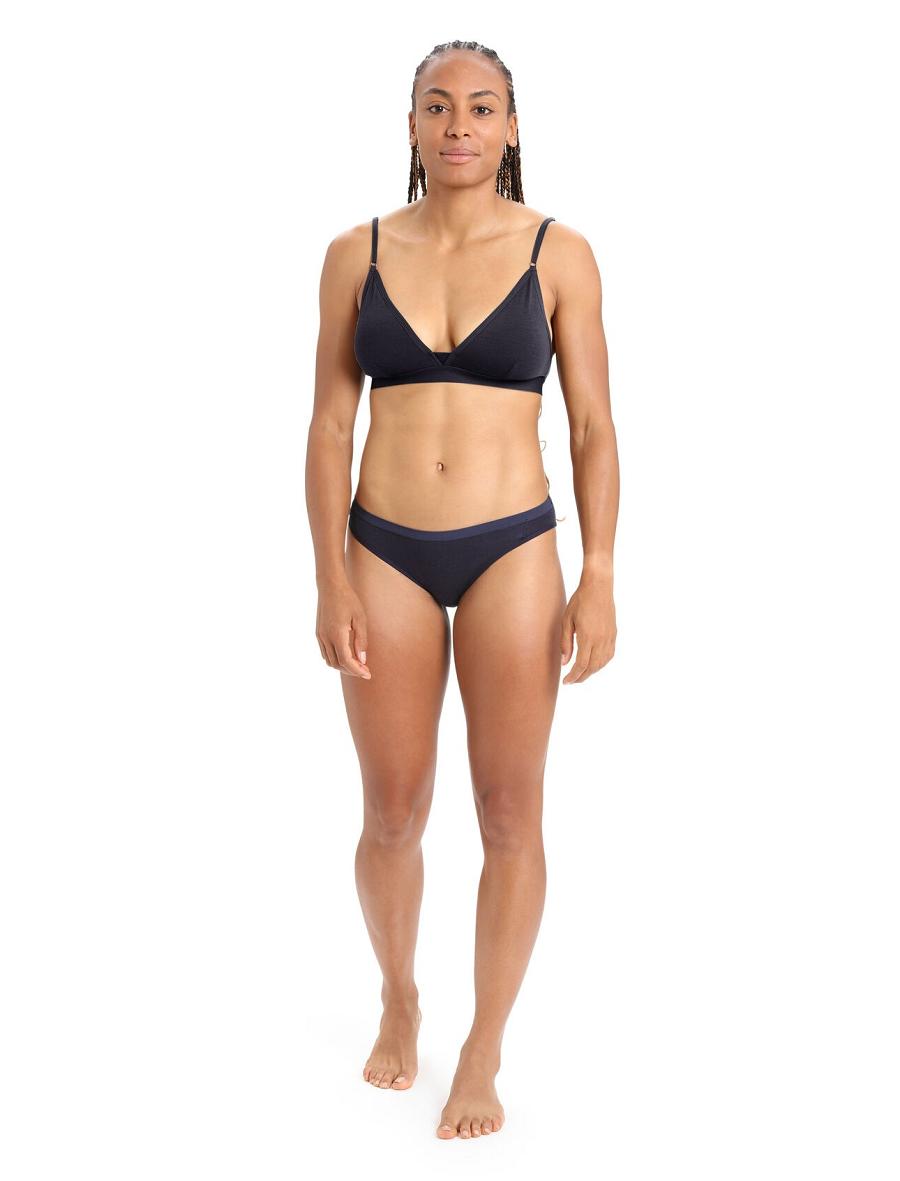 Midnight Navy Women's Icebreaker Merino Siren Bikini Briefs Underwear | USA 1721AHKP